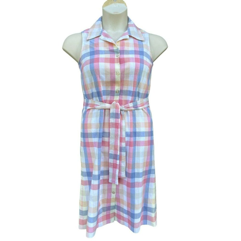 NEW Pendleton Plaid Pastel Shirt Dress Sleeveless